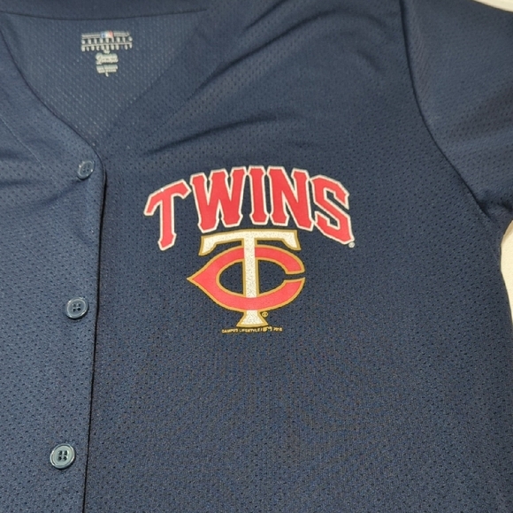 Women's Blue  Minnesota Twins Jersey Top - Picture 2 of 9